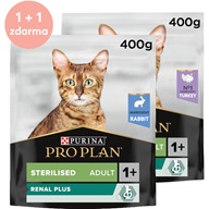 Pro Plan Cat Adult Sterilised Renal Plus krůta/králík 400 g 1 + 1 zdarma - Granule pro kočky, krmivo pro kočky