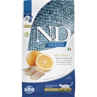 N&D OCEAN Cat GF Herring & Orange Neutered Adult 1,5 kg - Granule pro kočky, krmivo pro kočky