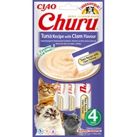 Inaba Churu cat snack tuňák s příchutí škeble 4x 14g - Pamlsky pro kočky