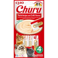 Inaba Churu cat snack tuňák s krabí příchutí 4x 14g