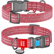 WAUDOG Re-cotton obojek 2,5 × 33–49 cm červený - Obojky na plastovou přezku