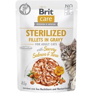 Brit Care Cat kaps. Fillets Gravy Sterilised with Savory Salmon&Tuna 85 g - Kapsičky pro kočky