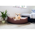 Samohýl Exclusive Buffy pelech rohový hnědý/béžový 80 × 80 cm - Pelíšky pro psy, pelechy, textilní boudy