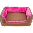 Samohýl Exclusive Rina pelech hnědý/růžový 60 × 40 cm - Pelíšky pro psy, pelechy, textilní boudy