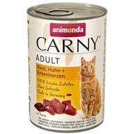 Animonda Carny cat  konz. - hovězí, kuře, kachní srdce 400 g - Konzervy pro kočky