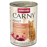 Animonda Carny cat  konz. - kuře, krůta + kachní srdce 400 g - Konzervy pro kočky