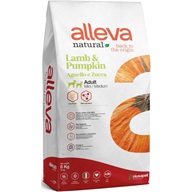 ALLEVA NATURAL Dog Dry Adult Lamb&Pumpkin Mini/Medium 5kg - Granule s krátkou exp.