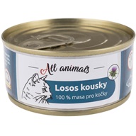 ALL ANIMALS konz. pro kočky losos kousky 90g - Konzervy pro kočky