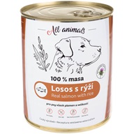 ALL ANIMALS konz. pro psy losos mletý s rýží 800g - Konzervy pro psy