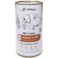ALL ANIMALS konz. pro psy losos mletý s rýží 1200g - Konzervy pro psy