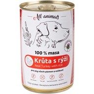 ALL ANIMALS konz. pro psy krůta mletá s rýží 400g