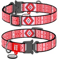WAUDOG Nylon obojek 2 × 28–40 cm Etno červený - Obojky na kovovou přezku