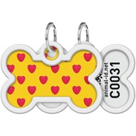 WAUDOG Smart ID známka kost Hearts - Obojky a příslušenství