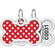 WAUDOG Smart ID známka kost Polka Dots - Přívěsky na obojek
