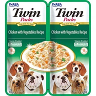 Inaba Twin Packs Dog kuře a zelenina 80 g  - Konzervy pro psy
