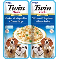 Inaba Twin Packs Dog kuře, zelenina a sýr 80 g  - Konzervy pro psy