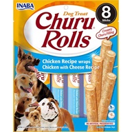 Inaba Churu Rolls Dog snack kuře a sýr 8 × 12 g - Pamlsky pro psy