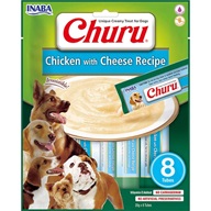 Inaba Churu Dog Snack kuře a sýr 8 × 20 g - Pamlsky pro psy