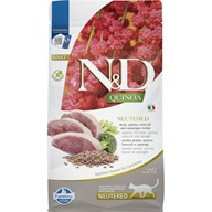 N&D QUINOA Cat GF Duck, Broccoli & Asparagus Neutered Adult 1,5 kg - Granule pro kočky, krmivo pro kočky