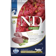 N&D Quinoa Cat Weight Management Lamb & Broccoli Adult 5 kg - Granule s krátkou exp.