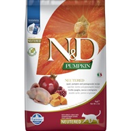 N&D Pumpkin Cat Neutered Quail & Pomegranate Adult 5 kg - Granule pro kočky, krmivo pro kočky