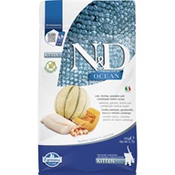 N&D Ocean Cat Cod, Shrimp, Pumpkin & Cantaloupe Melon Kitten 300 g - Granule s krátkou exp.