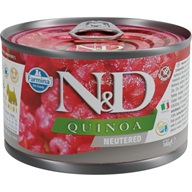 N&D Quinoa Dog Neutered Pork Mini 140 g - Konzervy pro psy