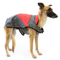 Obleček svetr Frankie XL oranžovo-šedý 56cm - Oblečky pro psy: vesty, bundy, kombinézy