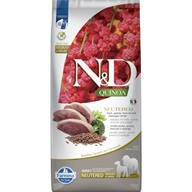 N&D QUINOA Dog GF Duck, Broccoli & Asparagus Neutered Adult Medium & Maxi 12 kg - Granule pro psy