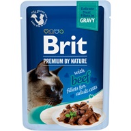 Brit Premium by Nature Delicate Fillets in Gravy with Beef 85 g - Kapsičky pro kočky