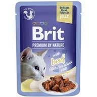 Brit Premium by Nature Delicate Fillets in Jelly with Beef 85 g - Kapsičky pro kočky