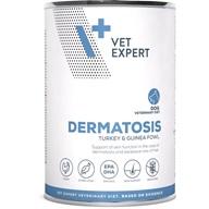 VetExpert VD 4T Dermatosis Dog Turkey&Guinea Fowl konzerva 400g - Veterinární diety pro psy