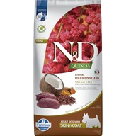N&D QUINOA Dog GF Skin & Coat, Venison & Coconut Adult Mini 7 kg - Granule pro psy