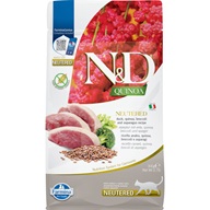N&D QUINOA Cat GF Duck, Broccoli & Asparagus Neutered Adult 300 g - Granule pro kočky, krmivo pro kočky
