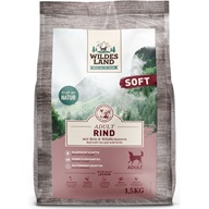 Wildes Land Soft Adult Beef with Rice and Wild Herbs 1,5 kg - Granule pro psy