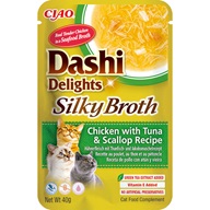 Inaba Dashi Delights Silky Broth kuře, tuňák a hřebenatka 40 g - Kapsičky pro kočky