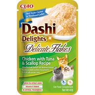 Inaba Dashi Delights Delicate Flakes kuře, tuňák a hřebenatka 40 g - Kapsičky pro kočky