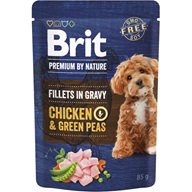 Brit Premium by Nature Dog Fillets in Gravy Chicken & Green Peas 85 g - Konzervy pro psy