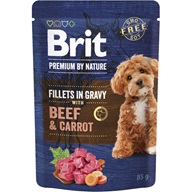 Brit Premium by Nature Dog Fillets in Gravy Beef & Carrot 85 g - Konzervy pro psy