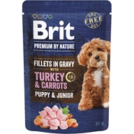 Brit Premium by Nature Puppy & Junior Fillets in Gravy Turkey & Carrots 85 g - Konzervy pro psy