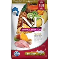 N&D TROPICAL SELECTION Cat Chicken Neutered 4 + 1 kg - Granule pro kočky, krmivo pro kočky