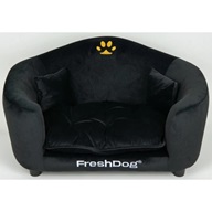 Fresh Dog Black Velvet pohovka 68,5 × 40,5 cm - Pelíšky pro psy, pelech pro psa