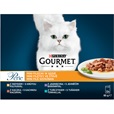 Gourmet Perle Minifiletky ve šťávě jehněčí, tuňák, kachna a krůta 12 × 85 g - Konzervy pro kočky