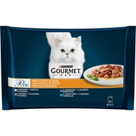Gourmet Perle Minifiletky ve šťávě jehněčí, tuňák, kachna a krůta 4 × 85 g - Kapsičky pro kočky