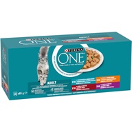 Purina ONE Adult Minifiletky jehněčí, mořské ryby, kuře a hovězí 40 × 85 g - Kapsičky pro kočky