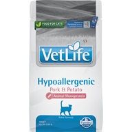 Vet Life Hypoallergenic Pork & Potato Feline 400 g - Granule pro kočky, krmivo pro kočky