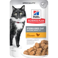 Hill's Science Plan Feline Sterilised Cat Mature Adult 7+ kapsičky 12 × 85 g - Kapsičky pro kočky