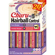Inaba Churu Hairball Control tuňák & kuře multipack 20 × 14 g - Pamlsky pro kočky