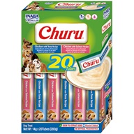 Inaba Churu Dog Snack kuře & tuňák a kuře & losos multipack 20 × 14 g - Pamlsky pro psy