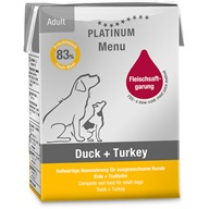 Platinum Menu Adult Duck + Turkey 375 g - Konzervy pro psy